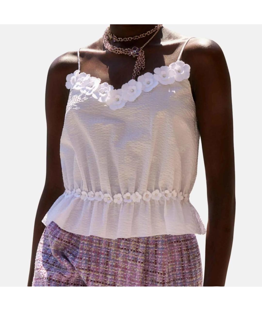 CHANEL Белая хлопковая блузы, фото 3