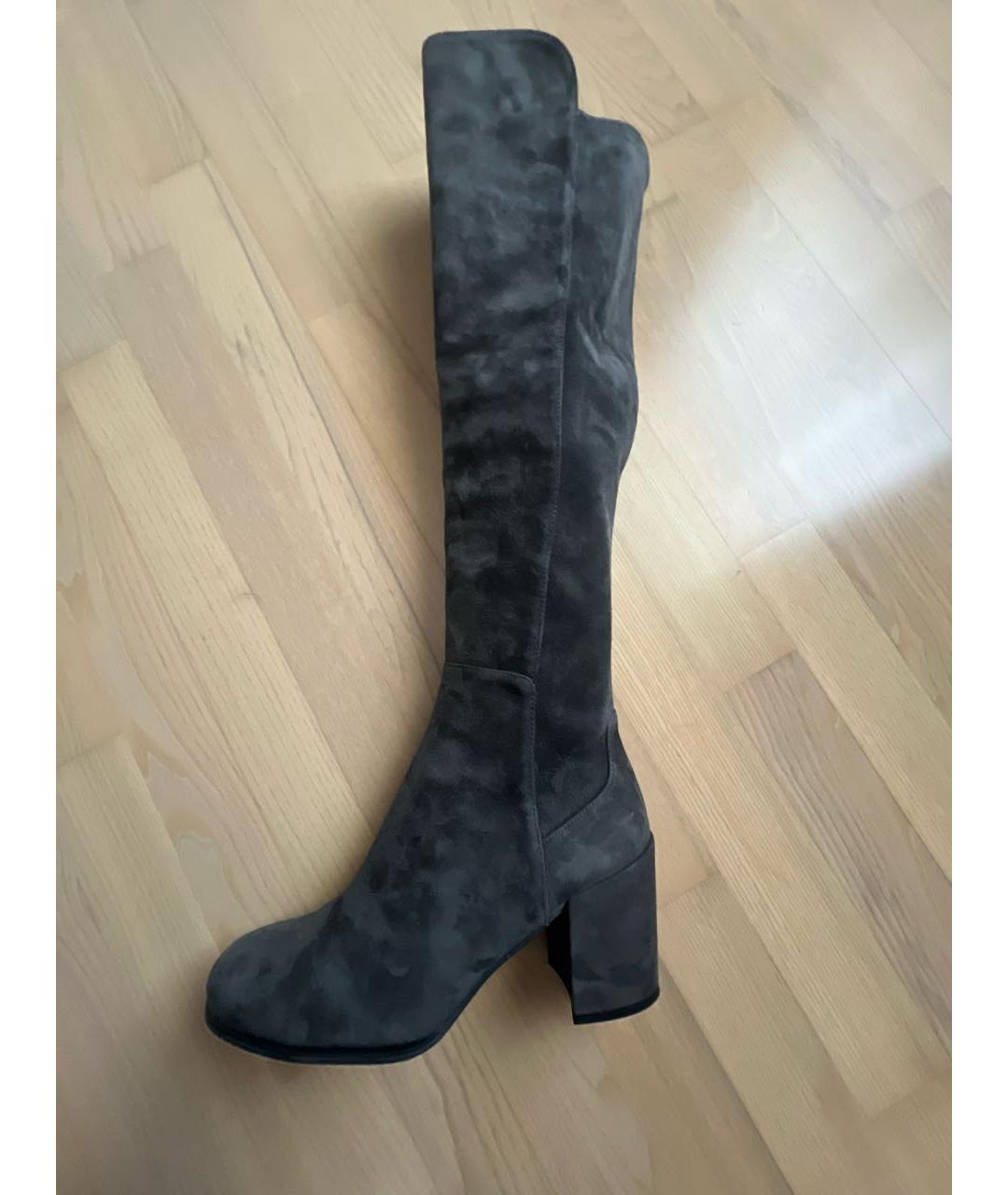 STUART WEITZMAN Серые замшевые ботфорты, фото 6