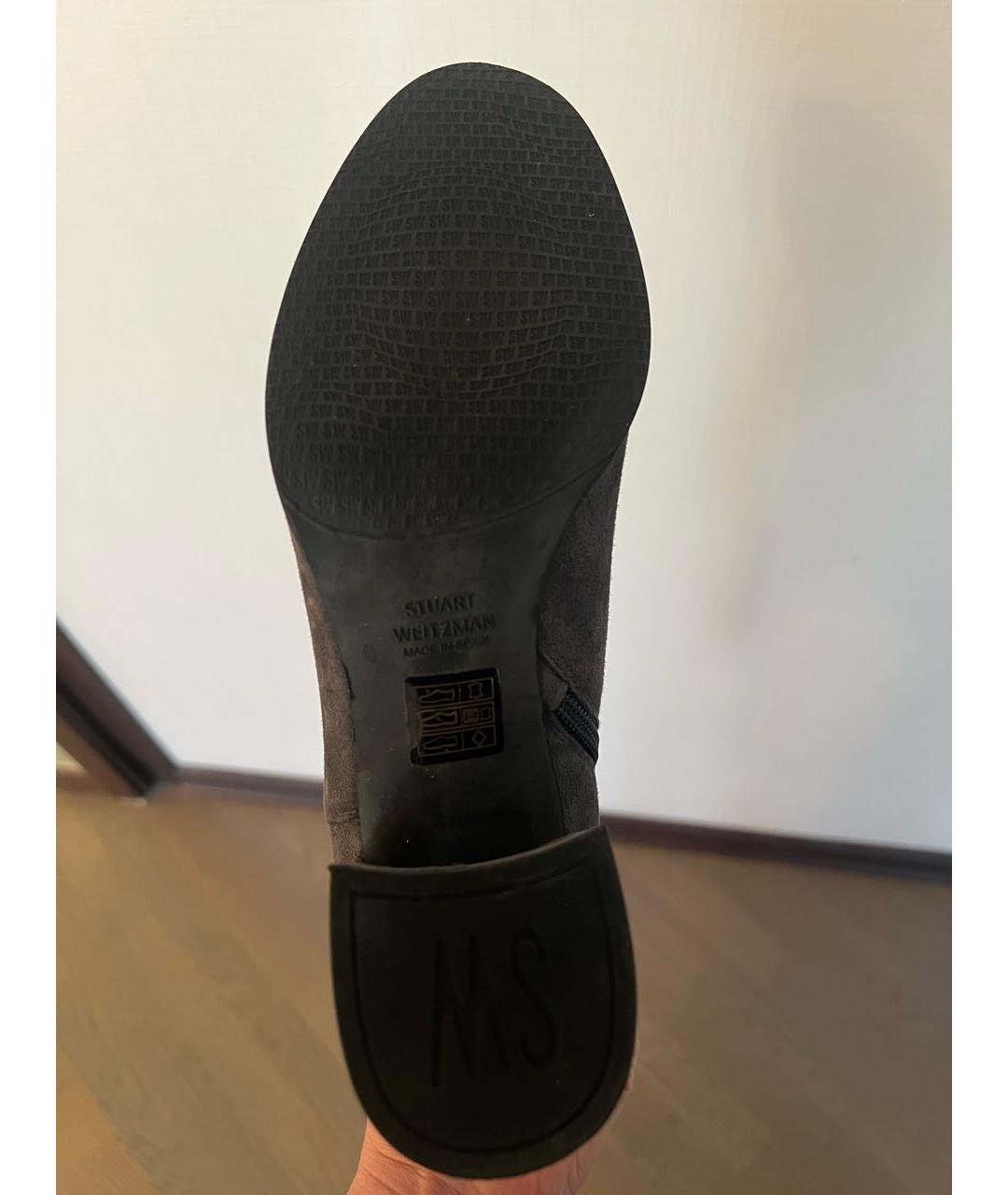 STUART WEITZMAN Серые замшевые ботфорты, фото 5