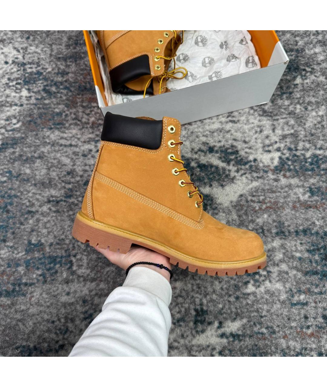 TIMBERLAND Оранжевые нубуковые высокие ботинки, фото 3
