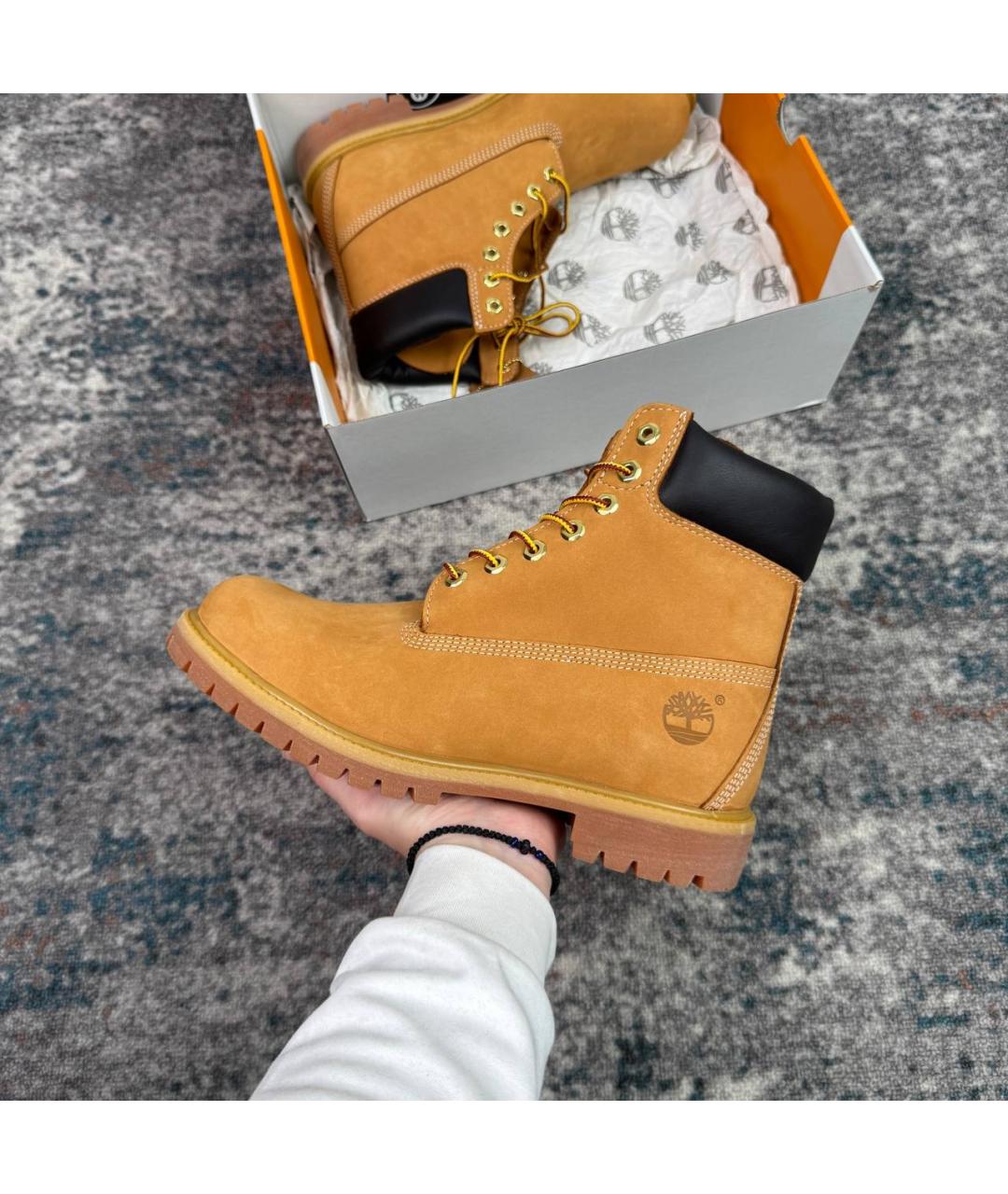 TIMBERLAND Оранжевые нубуковые высокие ботинки, фото 2