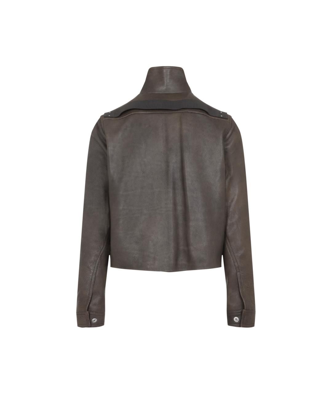 RICK OWENS Коричневая кожаная куртка, фото 2
