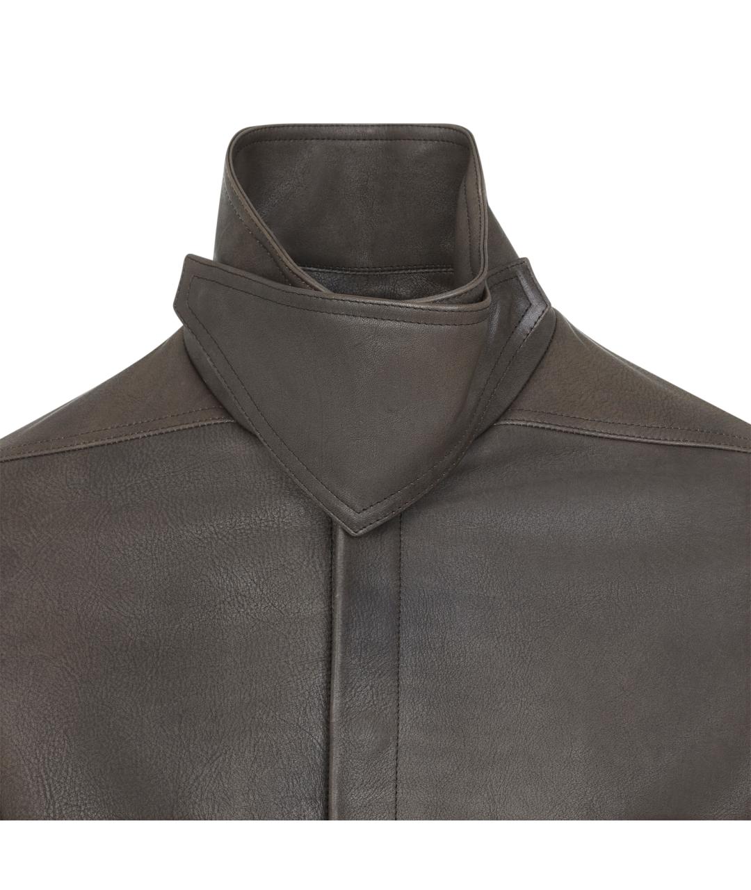 RICK OWENS Коричневая кожаная куртка, фото 4