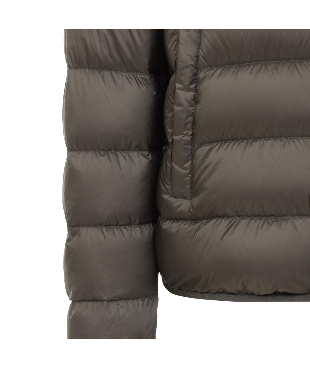 MONCLER Зеленый полиамидовый пуховик, фото 3