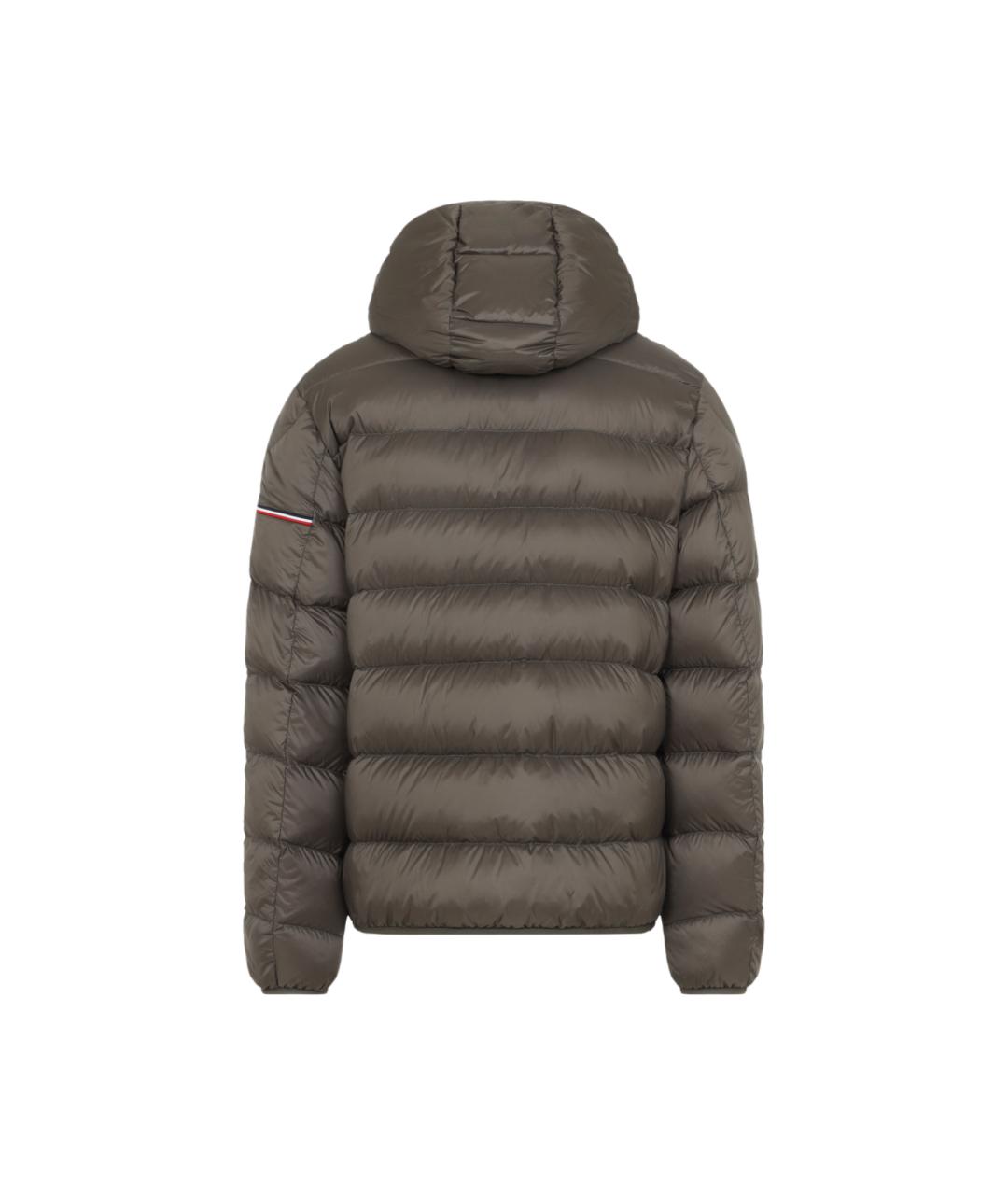 MONCLER Зеленый полиамидовый пуховик, фото 2