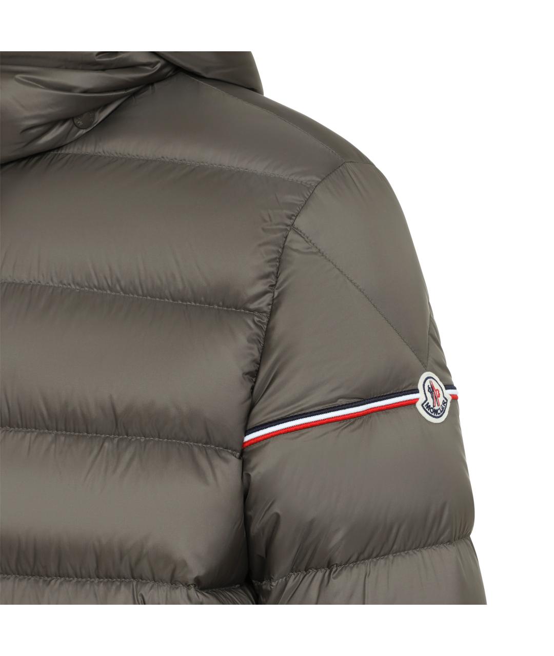 MONCLER Зеленый полиамидовый пуховик, фото 4