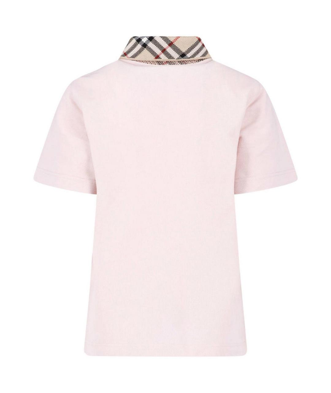 BURBERRY Розовая хлопковая футболка, фото 2