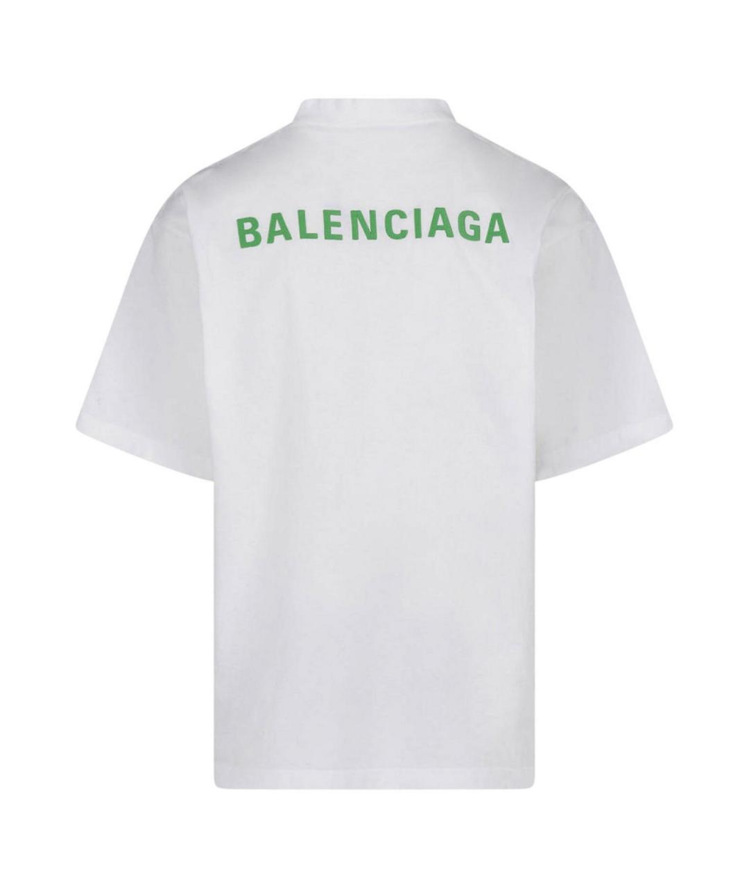 BALENCIAGA Белая хлопковая футболка, фото 2