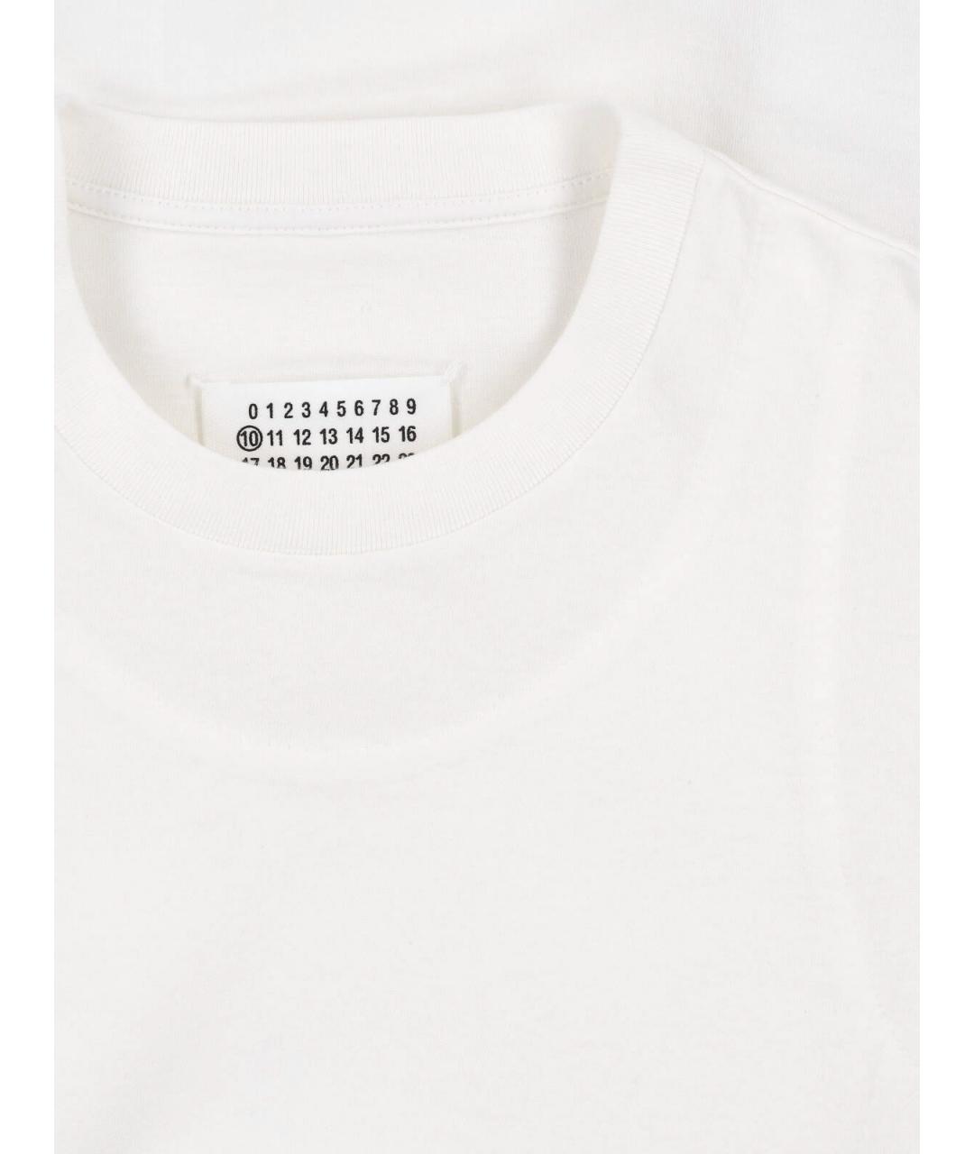 MAISON MARGIELA Белая хлопковая футболка, фото 3