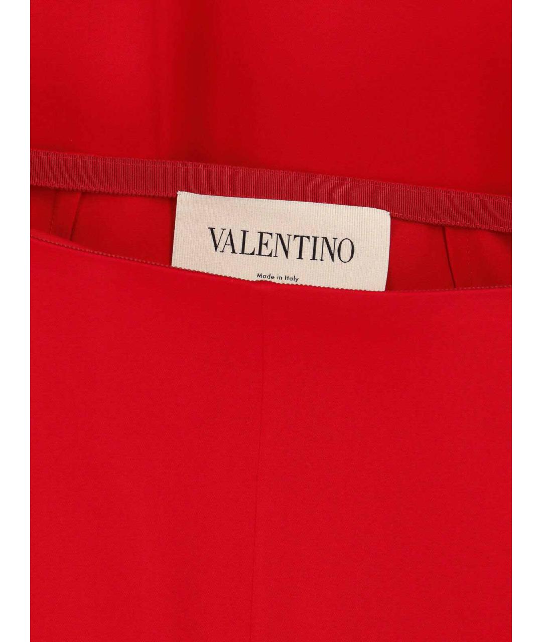 VALENTINO Красная шелковая юбка миди, фото 5