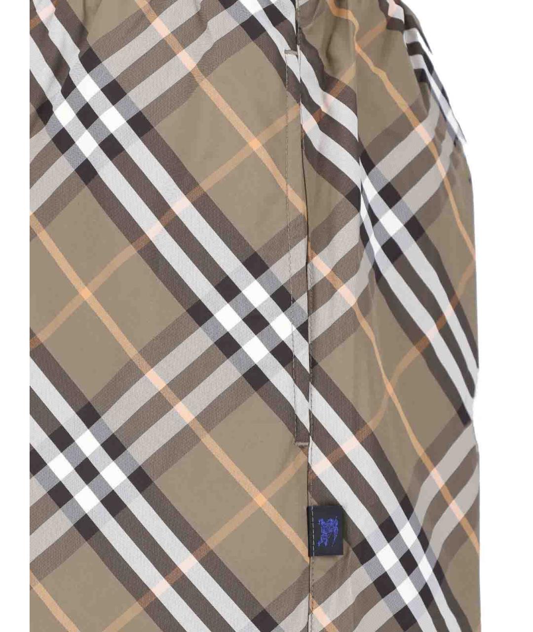 BURBERRY Бежевые полиамидовые шорты, фото 4