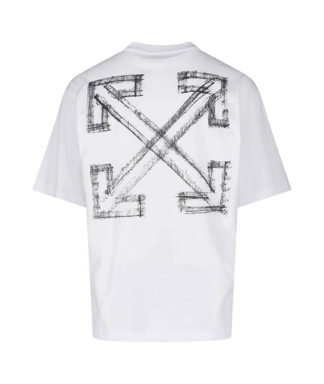 OFF-WHITE Белая хлопковая футболка, фото 2