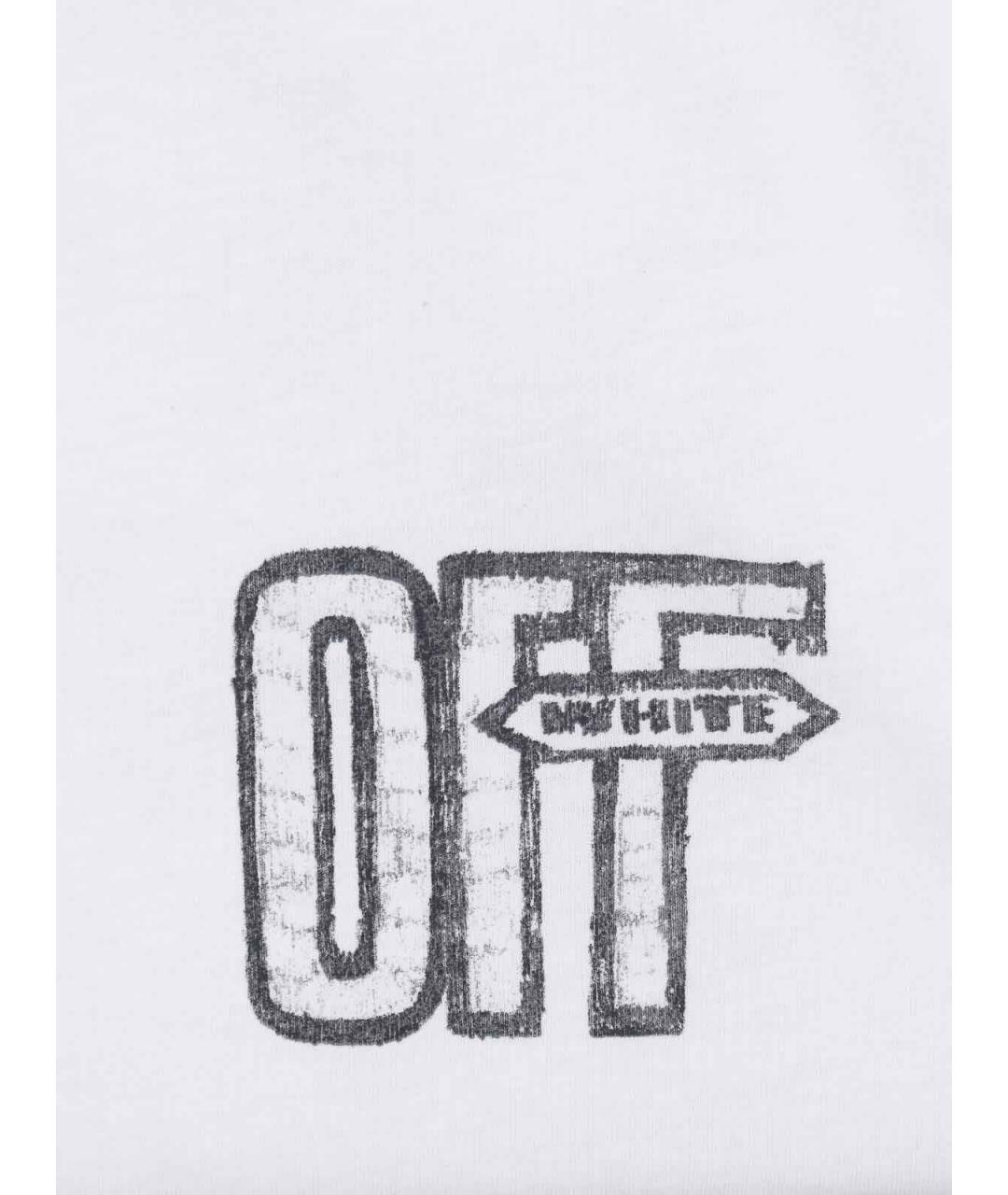 OFF-WHITE Белая хлопковая футболка, фото 3