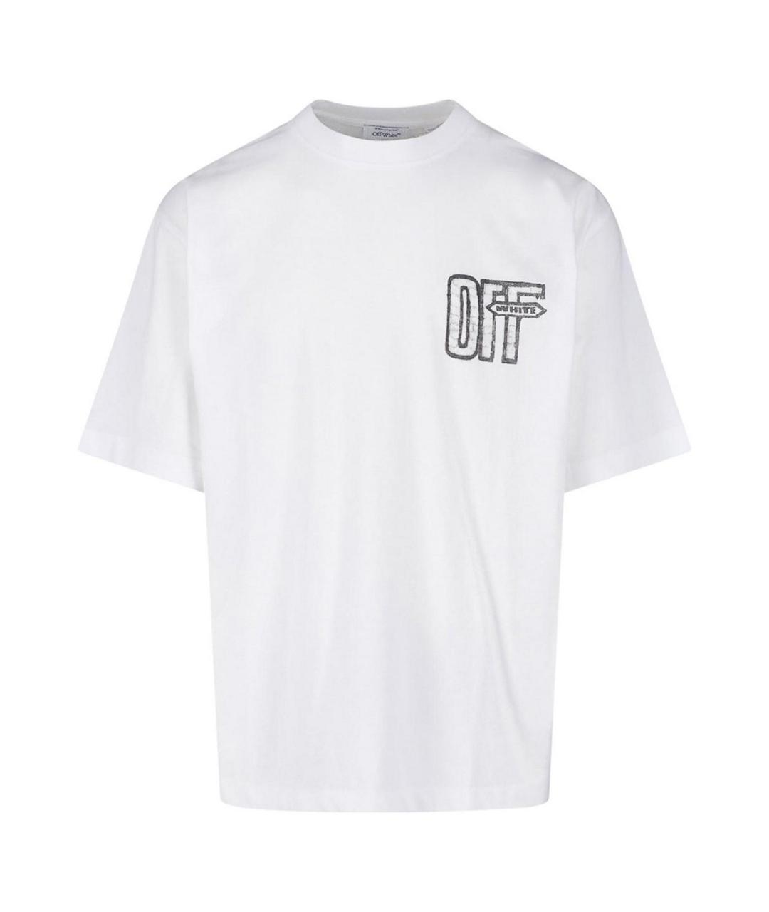 OFF-WHITE Белая хлопковая футболка, фото 1