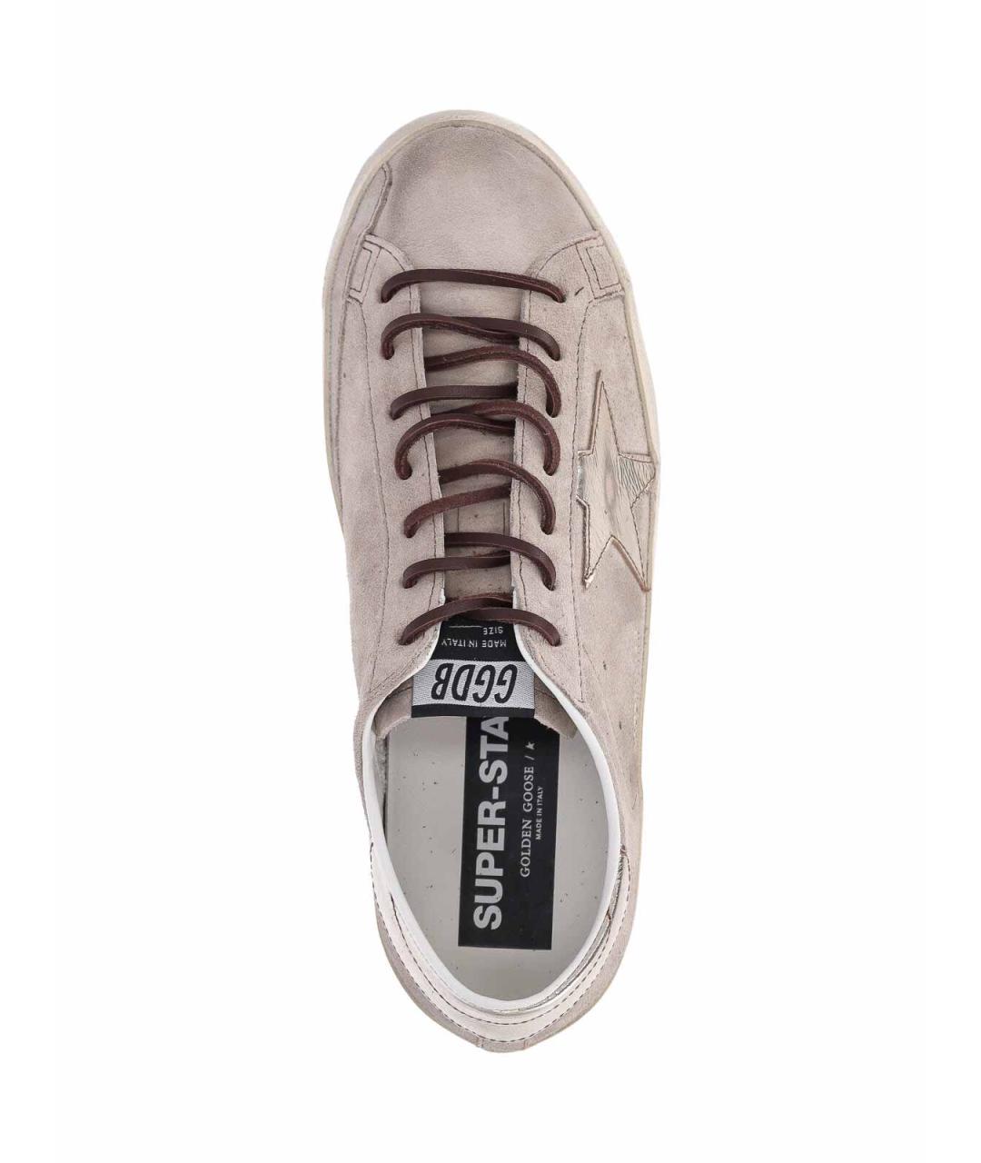GOLDEN GOOSE Бежевые замшевые низкие кроссовки / кеды, фото 5