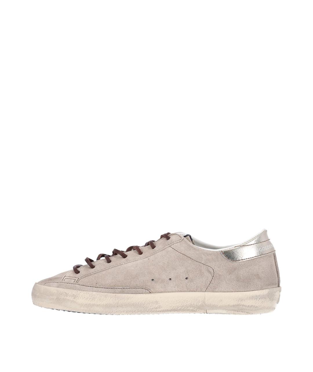GOLDEN GOOSE Бежевые замшевые низкие кроссовки / кеды, фото 3