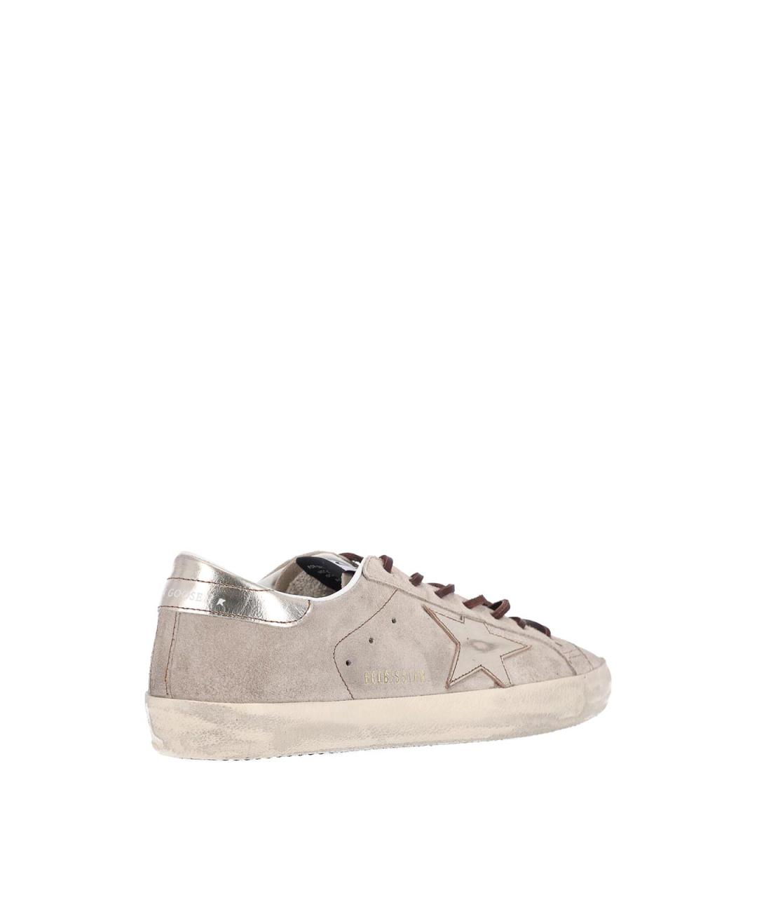 GOLDEN GOOSE Бежевые замшевые низкие кроссовки / кеды, фото 4