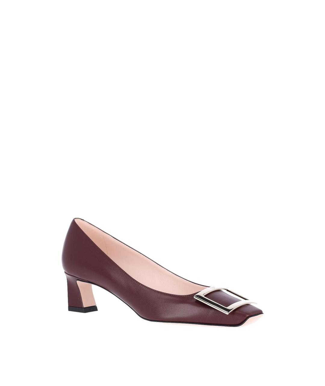 ROGER VIVIER Бордовые кожаные туфли, фото 2