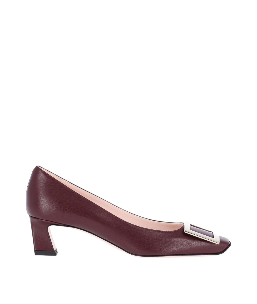 ROGER VIVIER Бордовые кожаные туфли, фото 1