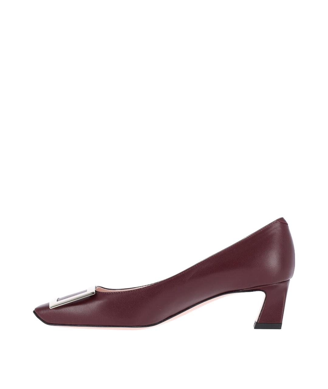 ROGER VIVIER Бордовые кожаные туфли, фото 3