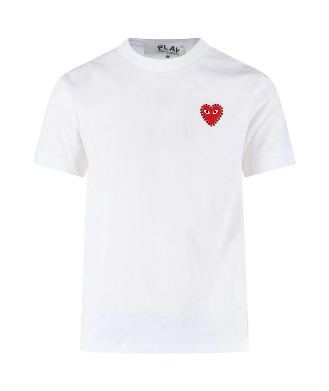 COMME DES GARÇONS PLAY Белая хлопковая футболка, фото 1