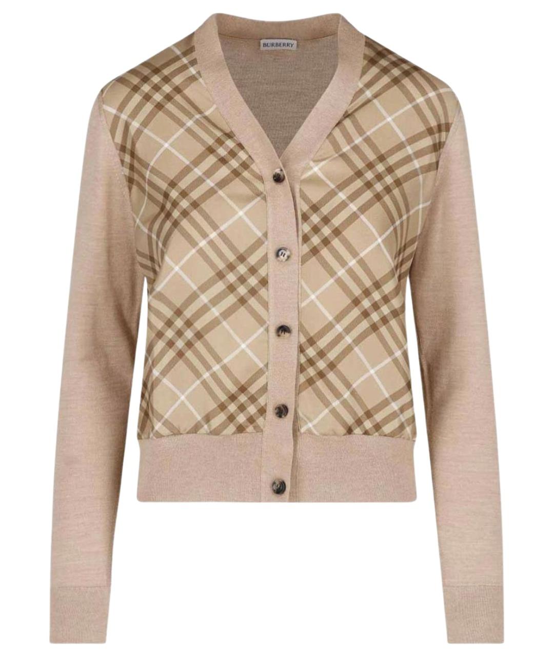 BURBERRY Бежевый шерстяной кардиган, фото 1