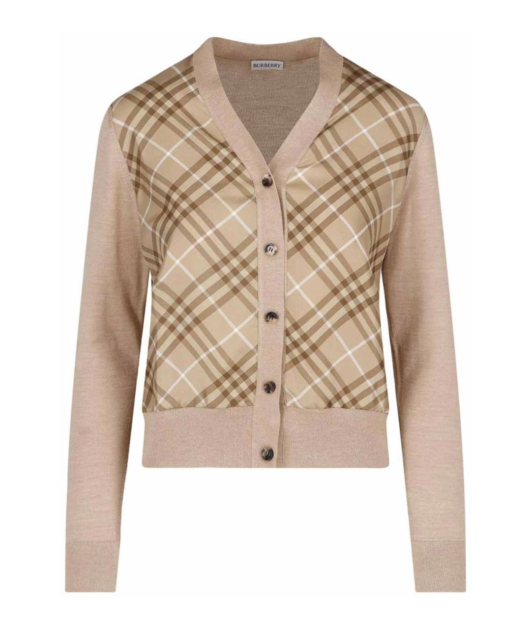 BURBERRY Бежевый шерстяной кардиган, фото 4