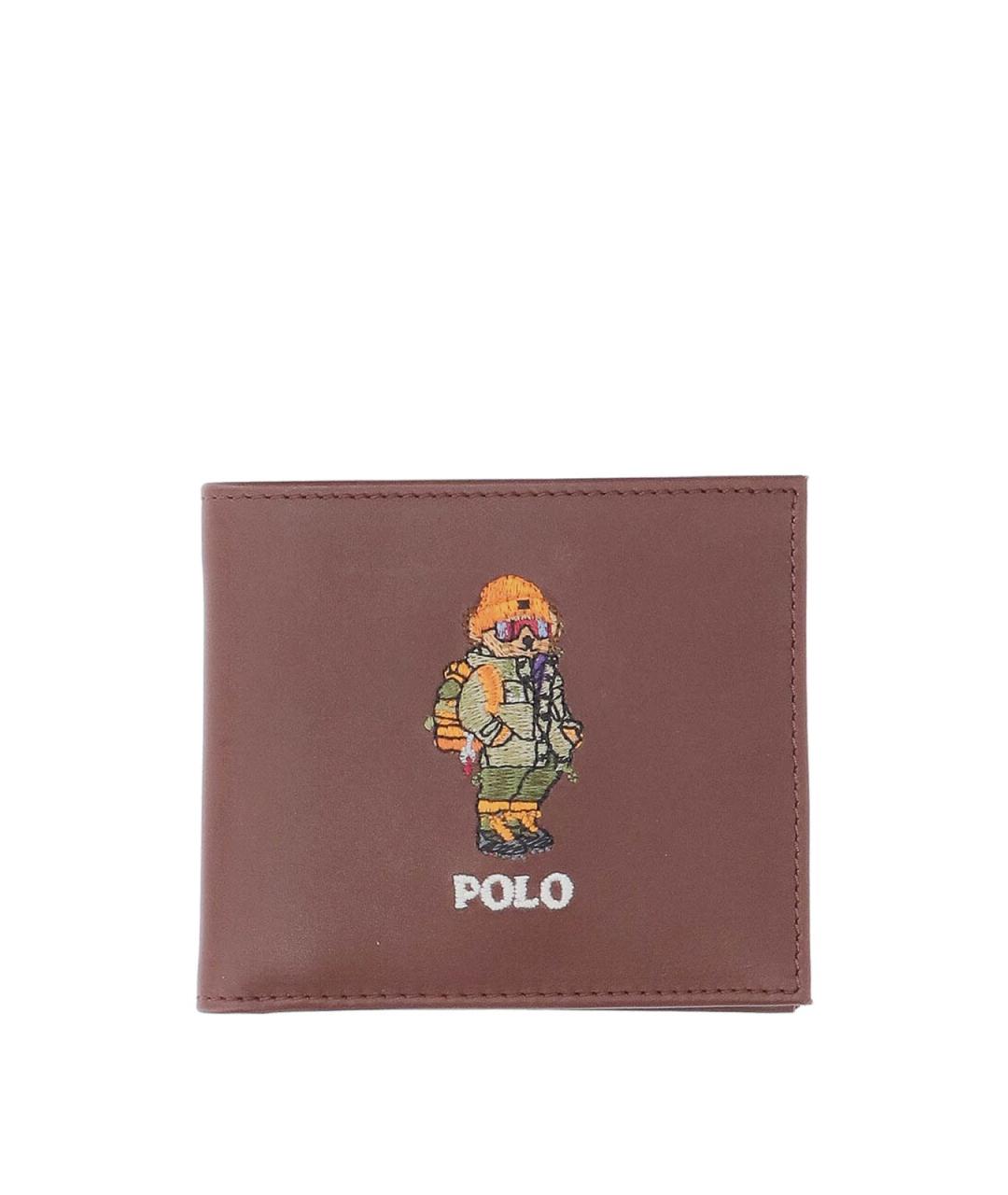 POLO RALPH LAUREN Коричневый кожаный кошелек, фото 1