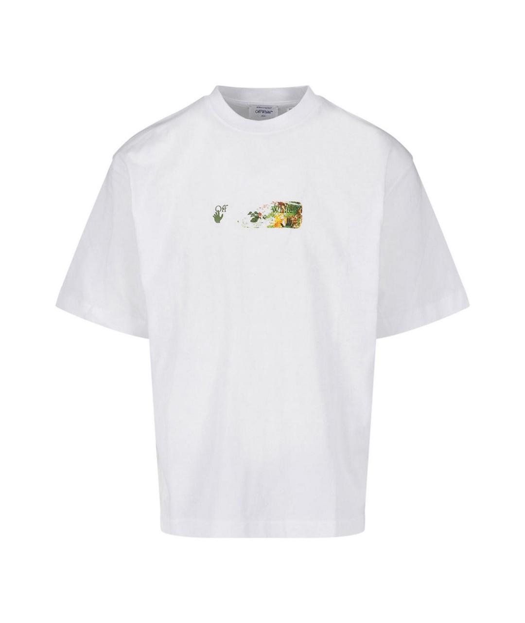 OFF-WHITE Белая хлопковая футболка, фото 1