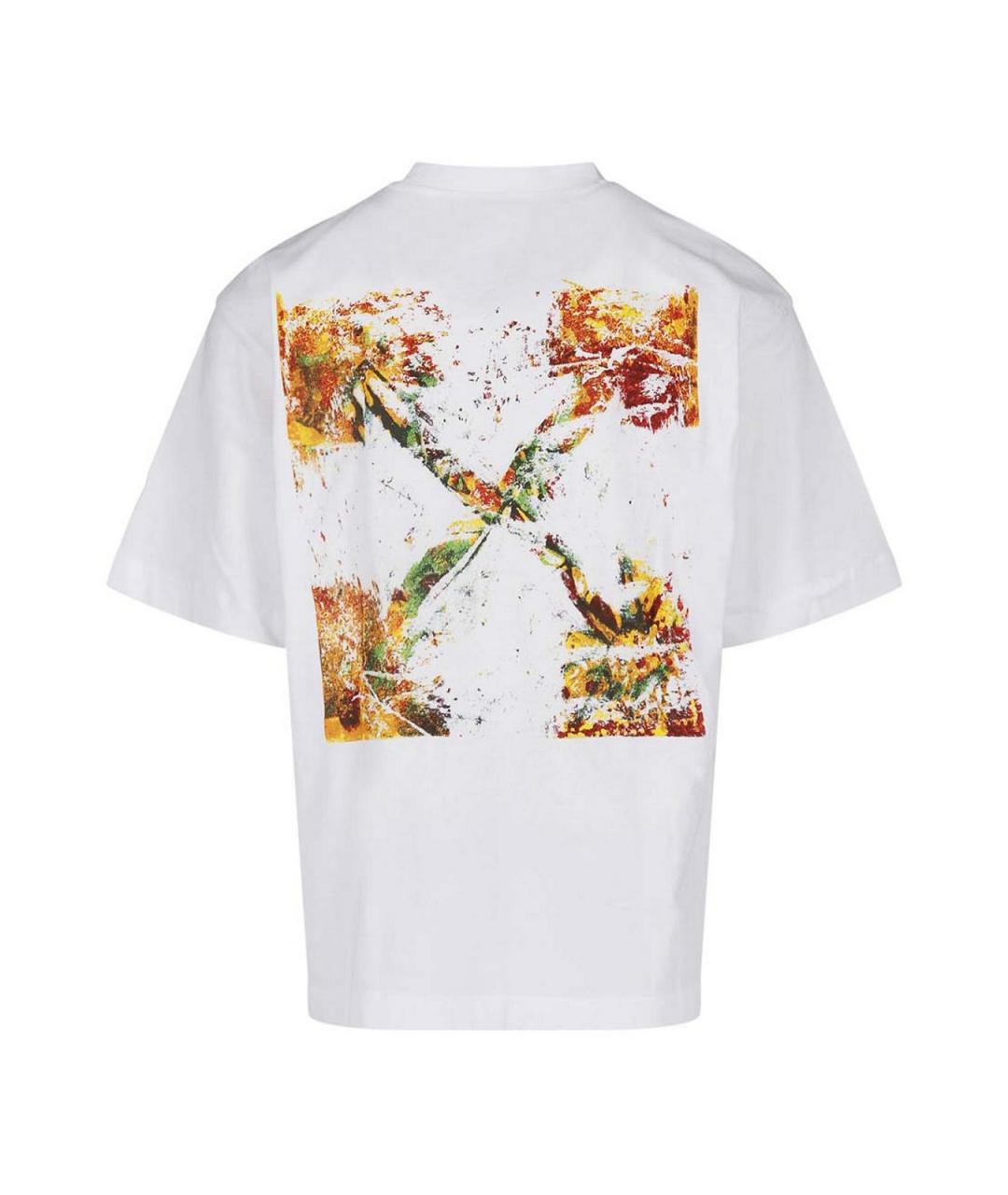 OFF-WHITE Белая хлопковая футболка, фото 2