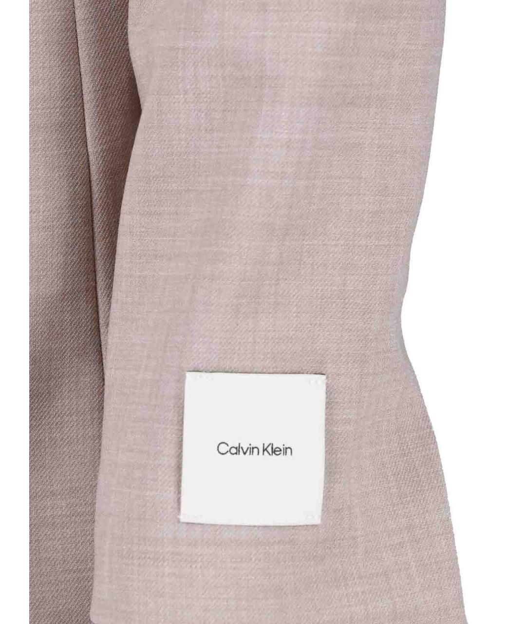 CALVIN KLEIN Бежевый полиэстеровый жакет/пиджак, фото 3