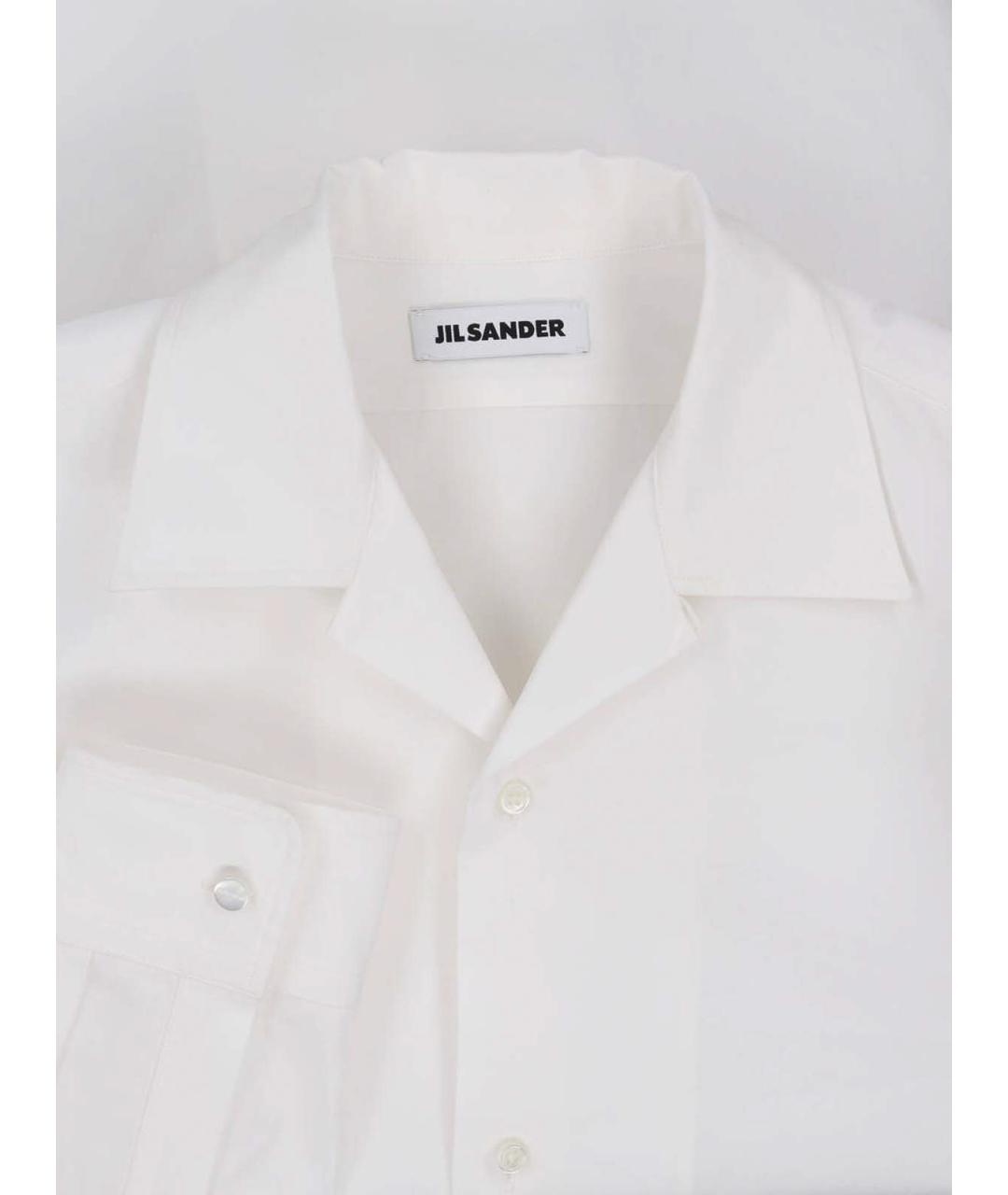 JIL SANDER Белая хлопковая классическая рубашка, фото 3