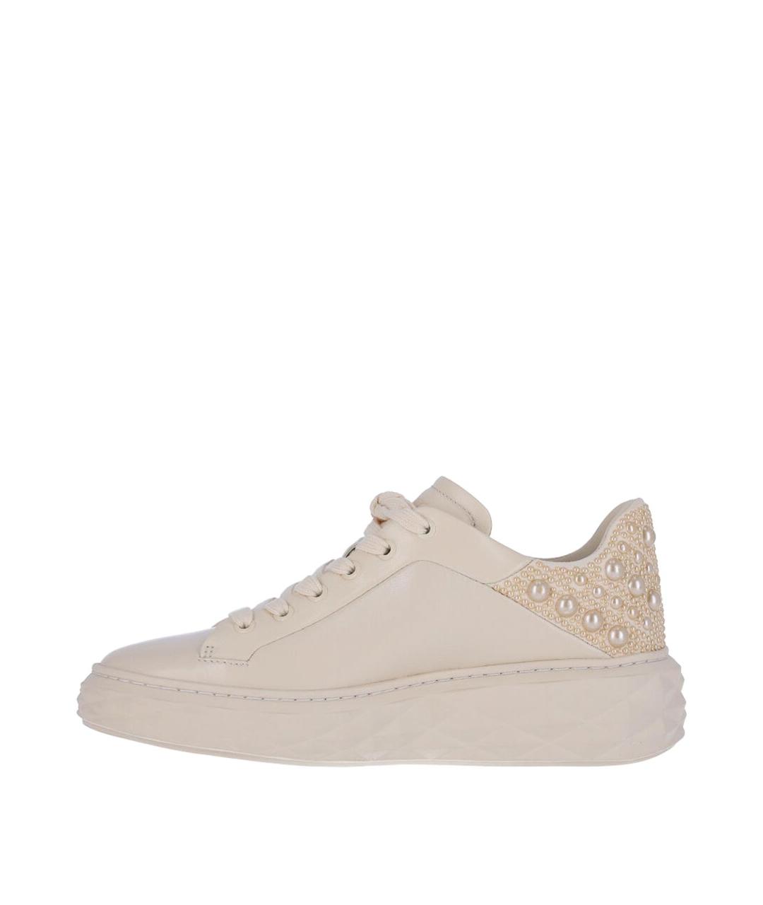 JIMMY CHOO Белые кожаные кеды, фото 3