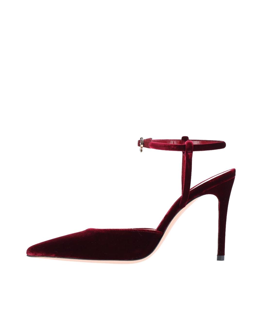 GIANVITO ROSSI Бордовые бархатные туфли, фото 3