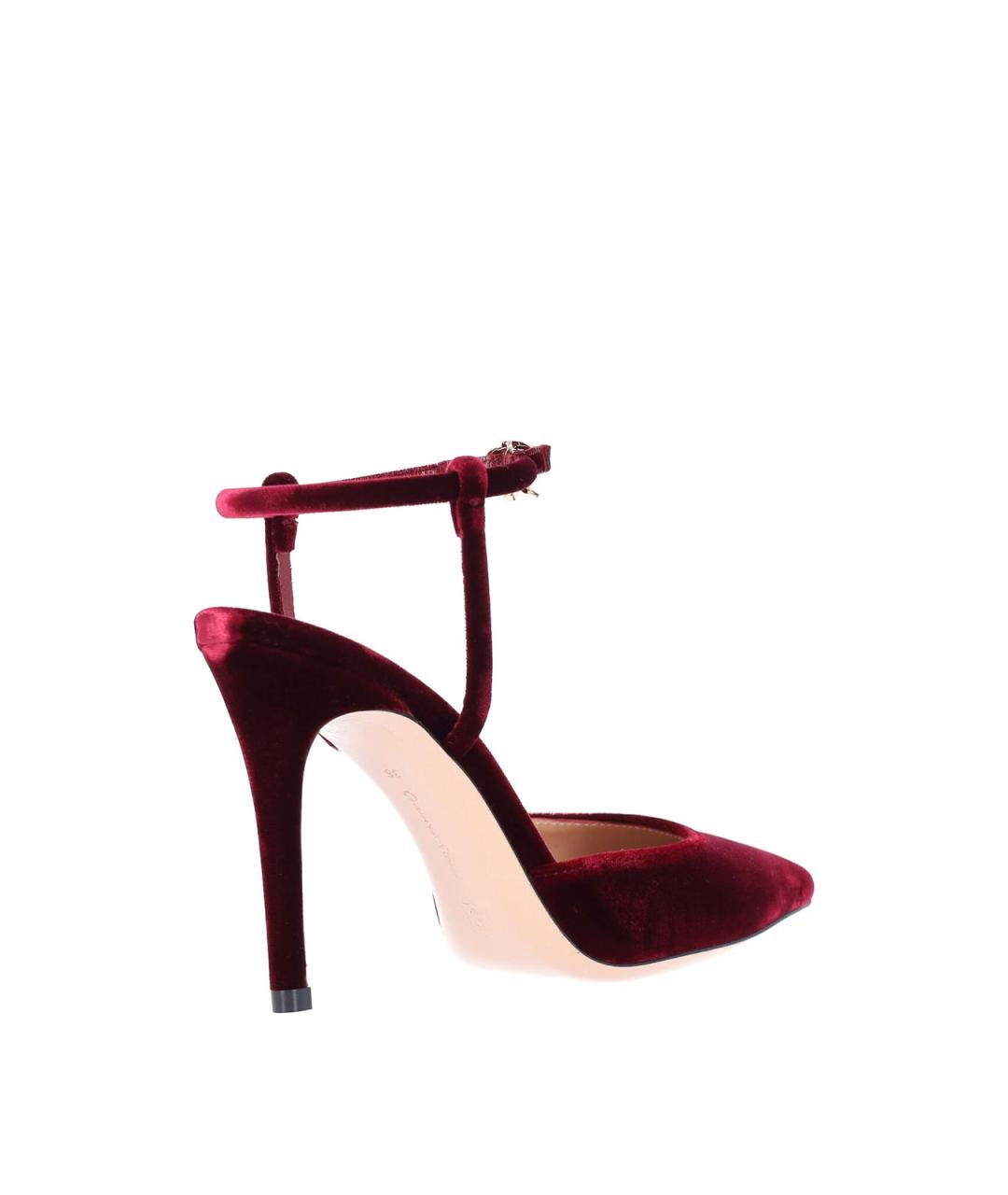 GIANVITO ROSSI Бордовые бархатные туфли, фото 4
