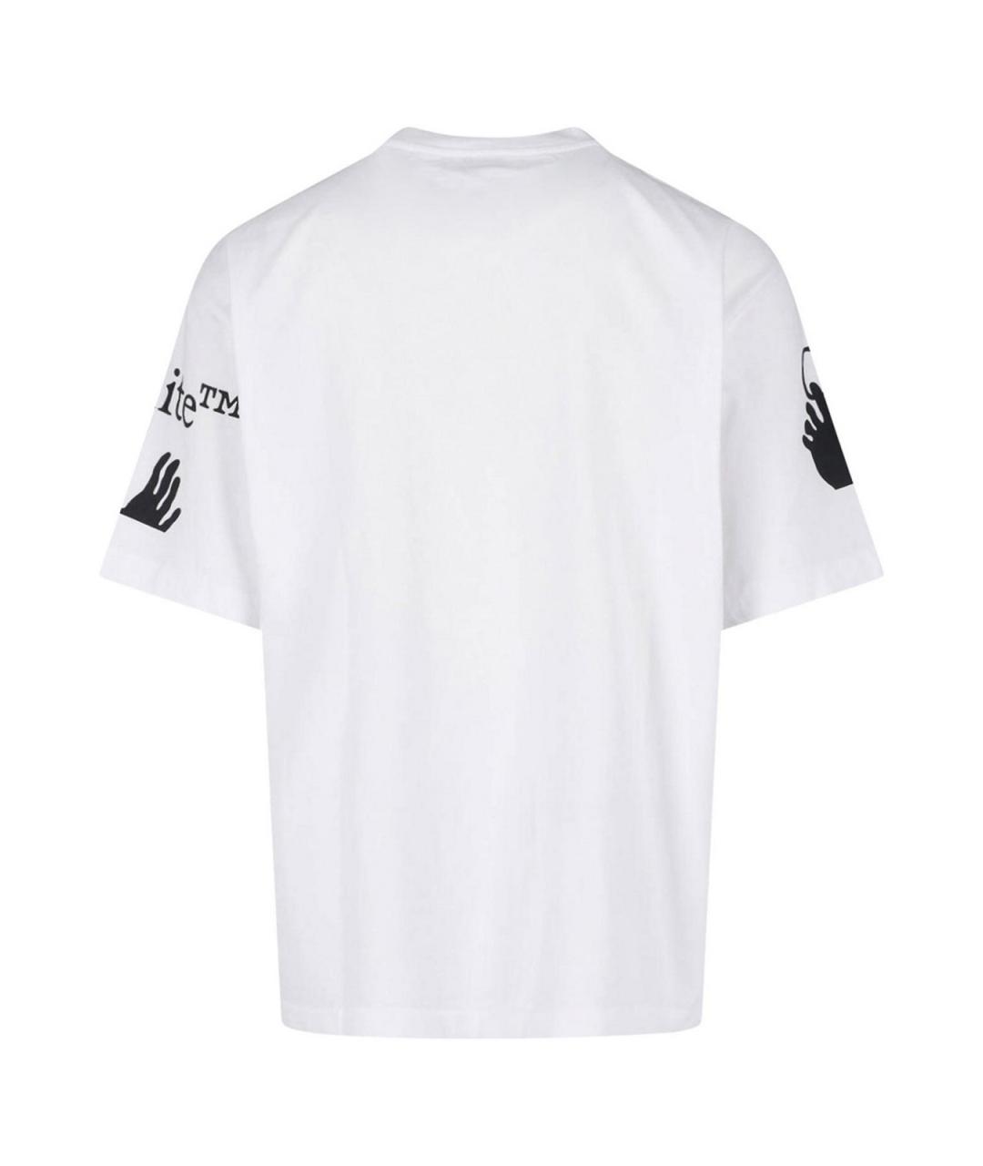 OFF-WHITE Белая хлопковая футболка, фото 2