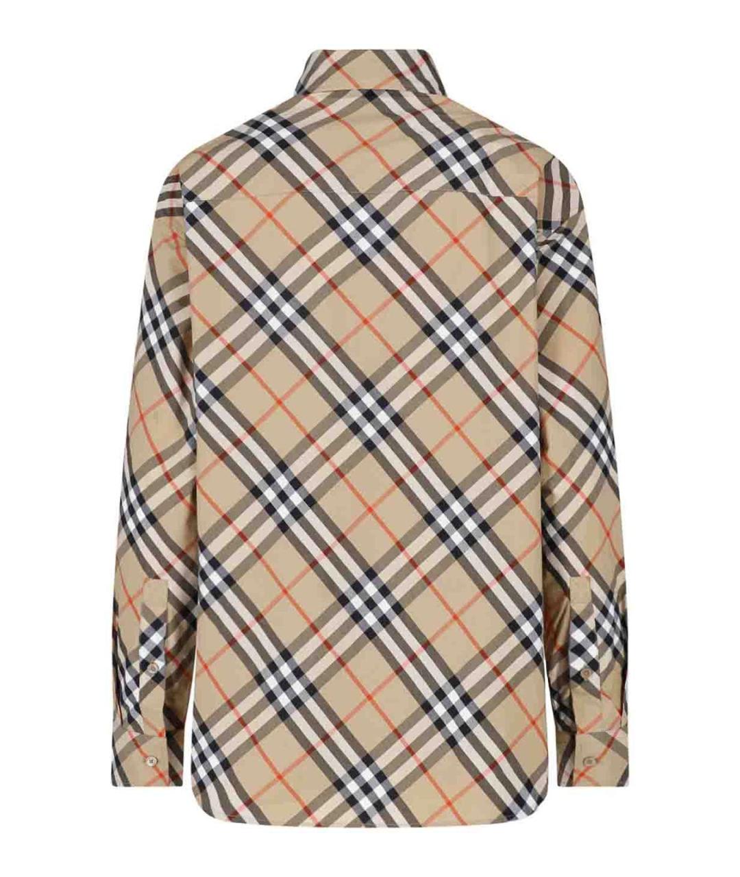 BURBERRY Бежевая хлопковая рубашка, фото 2