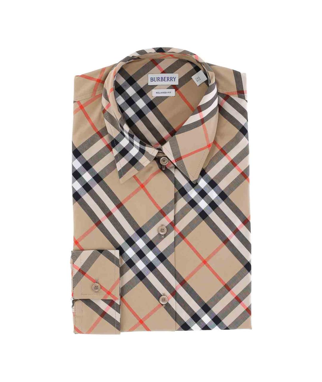 BURBERRY Бежевая хлопковая рубашка, фото 3