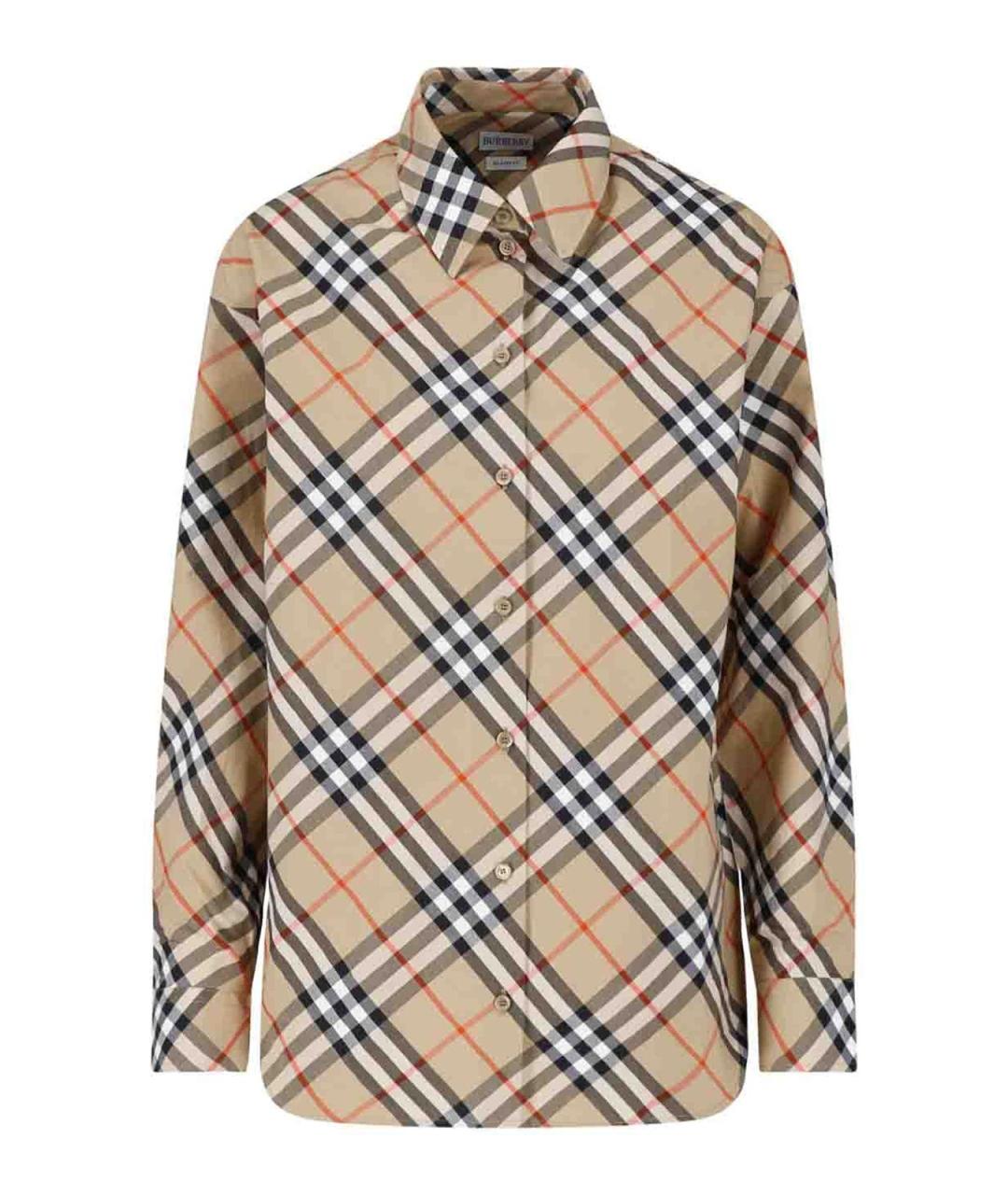 BURBERRY Бежевая хлопковая рубашка, фото 1