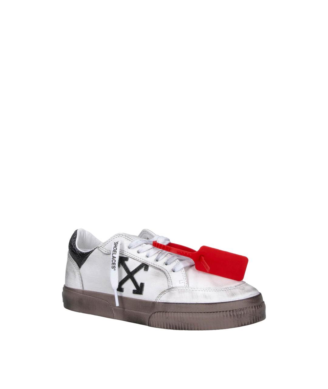OFF-WHITE Белые кожаные низкие кроссовки / кеды, фото 2