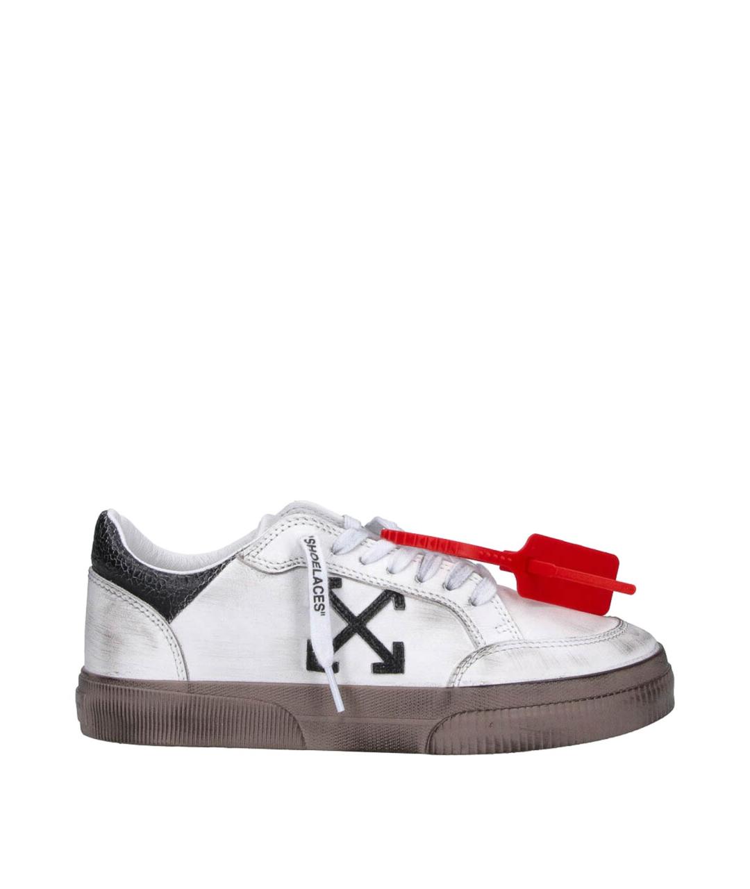 OFF-WHITE Белые кожаные низкие кроссовки / кеды, фото 1