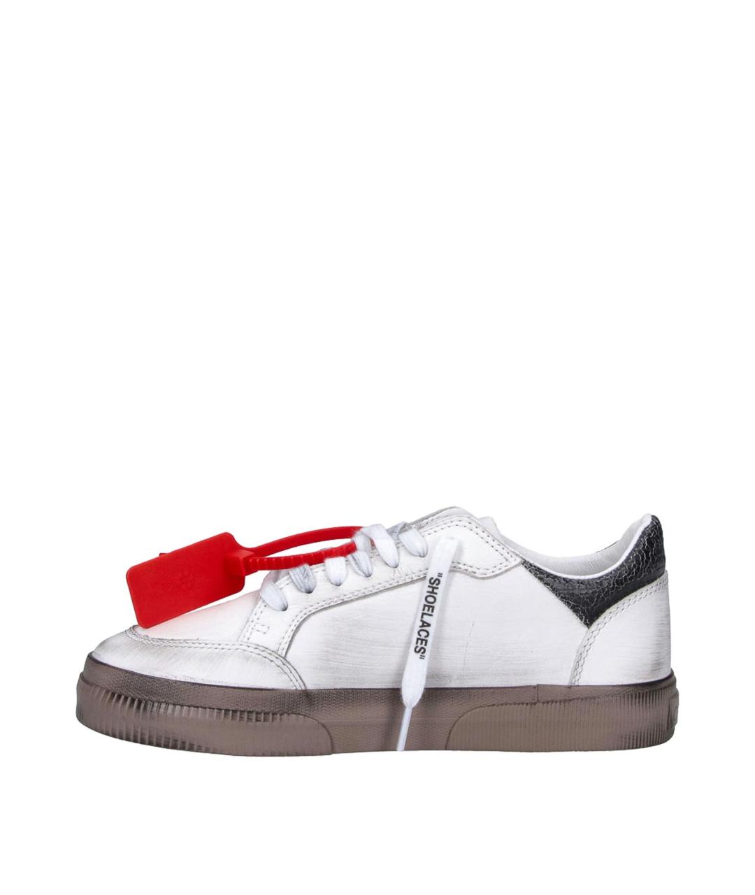 OFF-WHITE Белые кожаные низкие кроссовки / кеды, фото 3