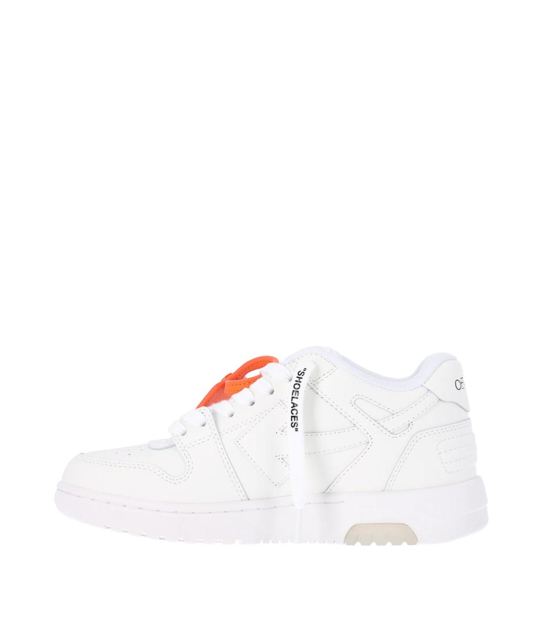 OFF-WHITE Белые кожаные кроссовки, фото 3