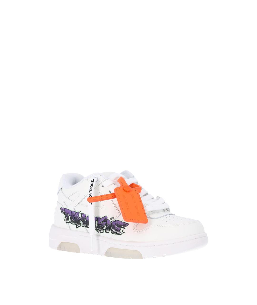 OFF-WHITE Белые кожаные кроссовки, фото 2