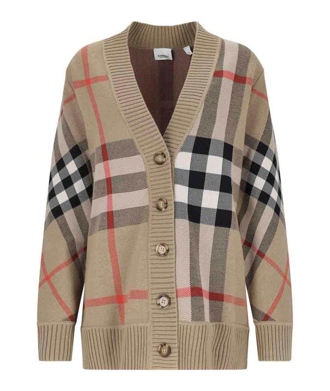 BURBERRY Бежевый шерстяной кардиган, фото 1