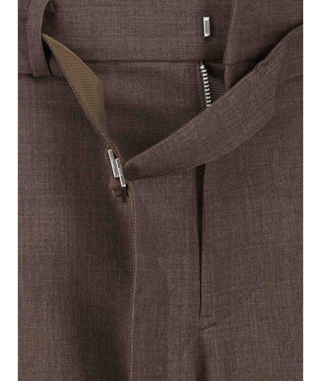 SACAI Коричневые шерстяные брюки широкие, фото 5