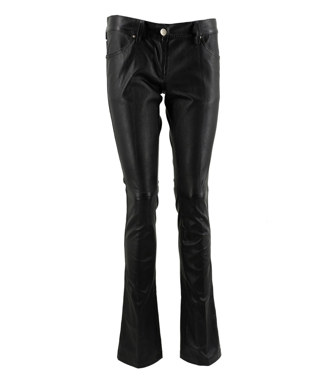 BARBARA BUI Черные кожаные брюки широкие, фото 1