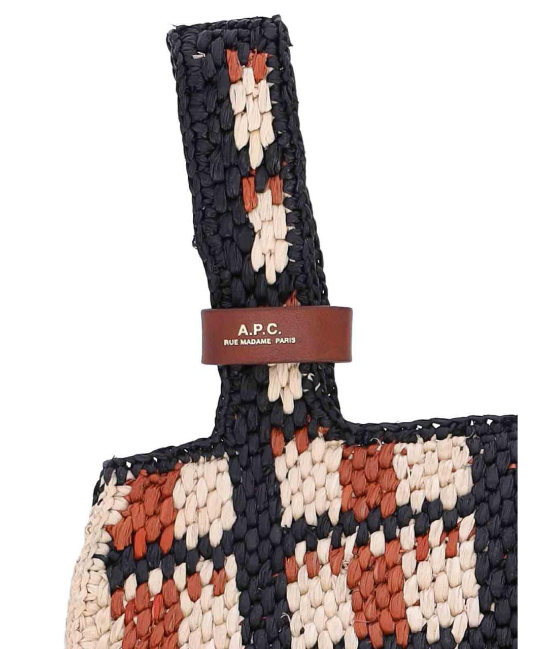 A.P.C. Мульти рафиевая сумка тоут, фото 4