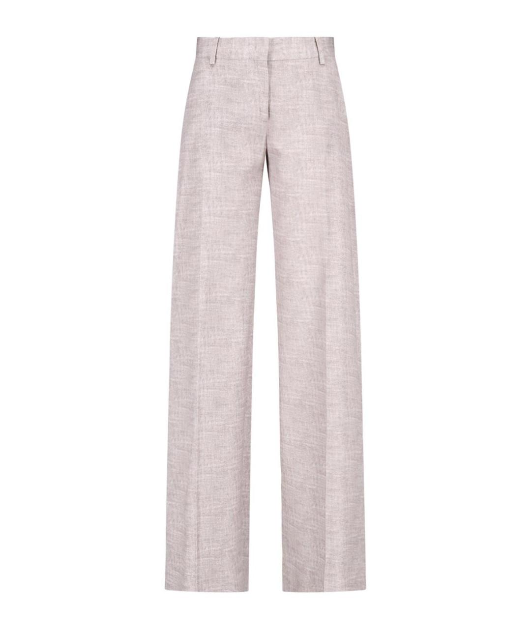 ERMANNO SCERVINO Бежевые вискозные прямые брюки, фото 6