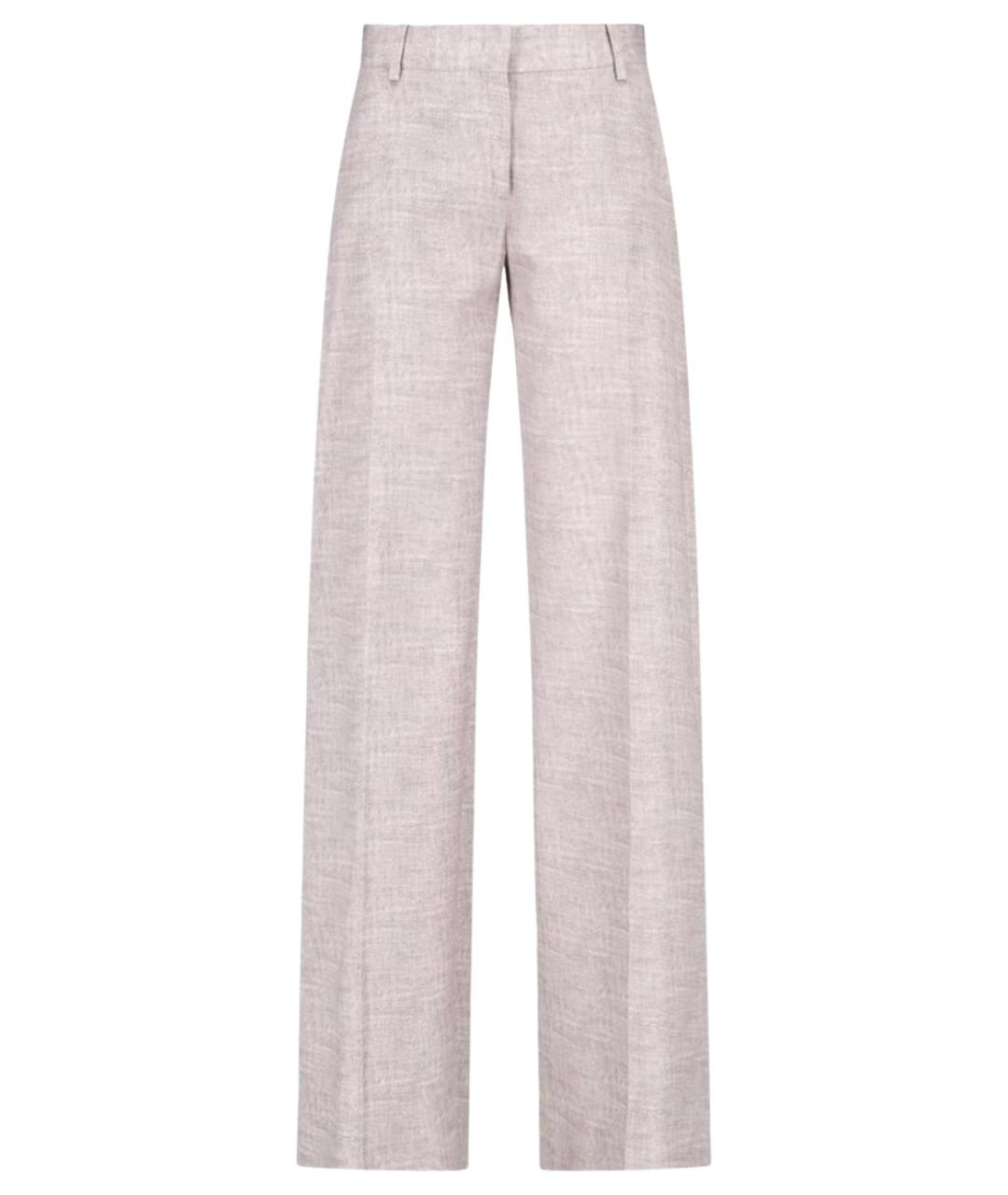 ERMANNO SCERVINO Бежевые вискозные прямые брюки, фото 1